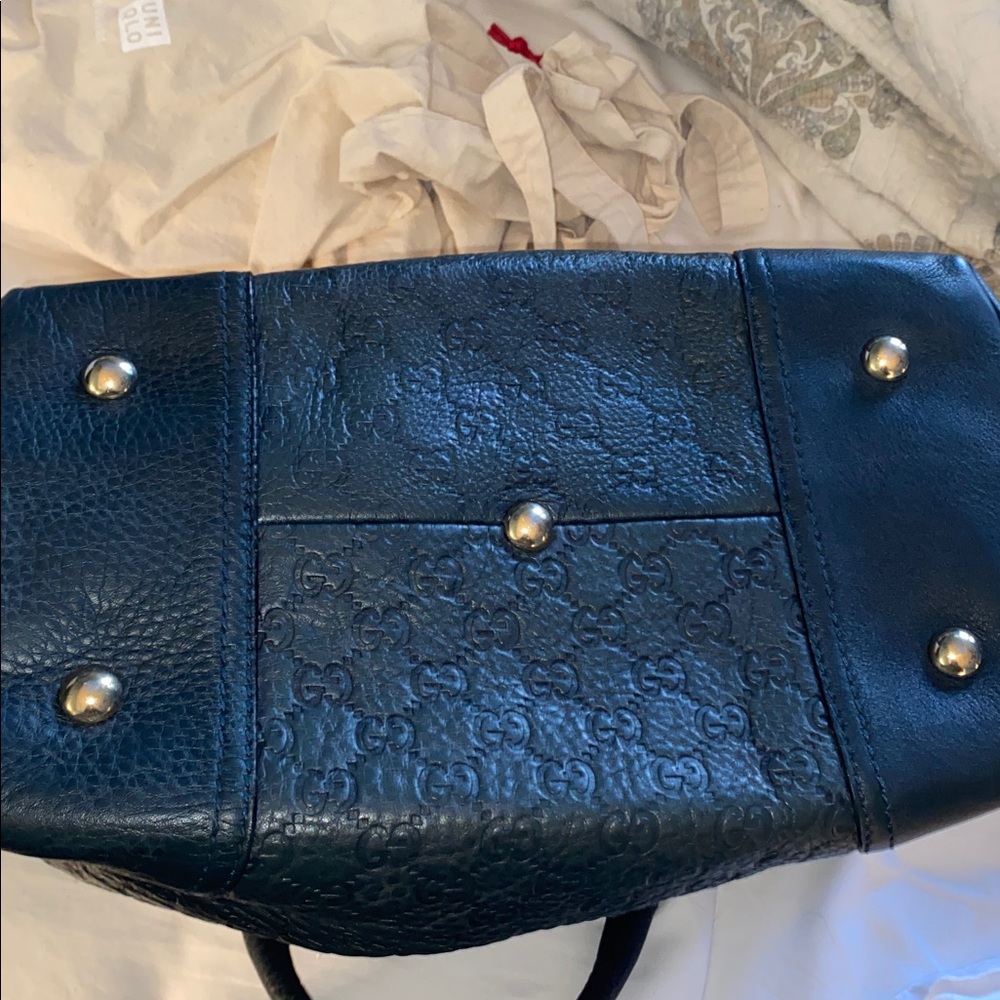 Gucci Hunter Green Satchel with Gold Accents - Picture 6 of 13